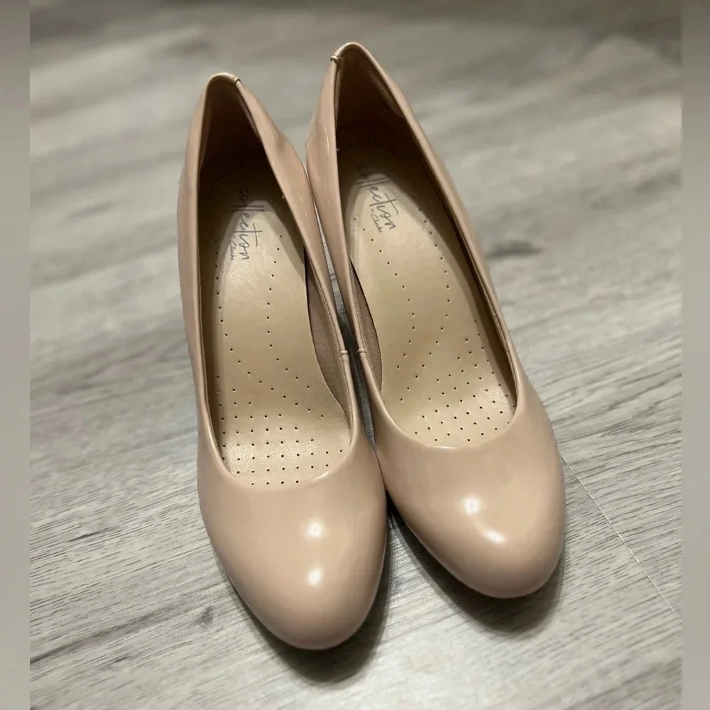 Clarks Collection Blush Patent Leather Heels